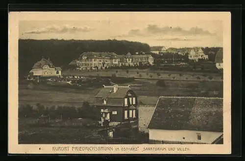 AK Friedrichsbrunn /Harz, Sanatorium und Villen