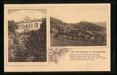 AK Paschenburg bei Rinteln /Wesergeb., Paschenburg mit Umgebung