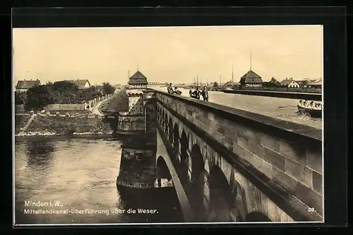 AK Minden i. W., Mittellandkanal-Überführung über die Weser