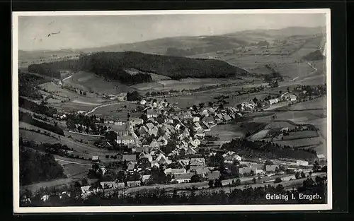 AK Geising /Erzgeb., Gesamtansicht aus der Vogelschau