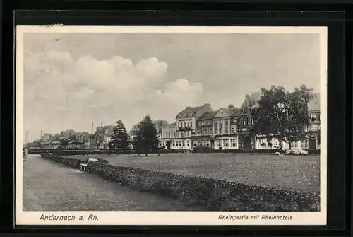 AK Andernach a. Rh., Rheinpartie mit Rheinhotels