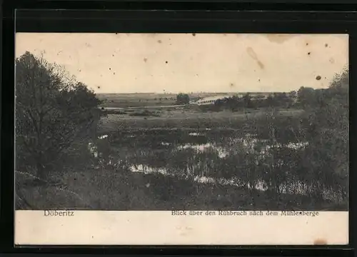 AK Döberitz, Blick über den Rühbruch anch dem Mühlenberge