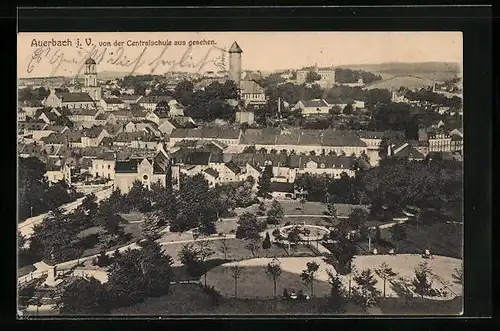 AK Auerbach i. V., Teilansicht von der Centralschule aus gesehen