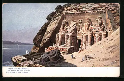 Künstler-AK Friedrich Perlberg: Tempel von Abu Simbel