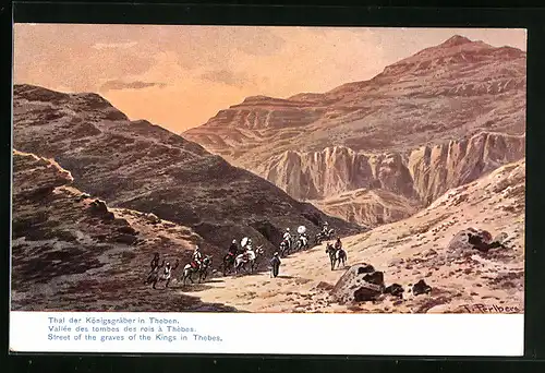 Künstler-AK Friedrich Perlberg: Thal der Königsgräber in Theben
