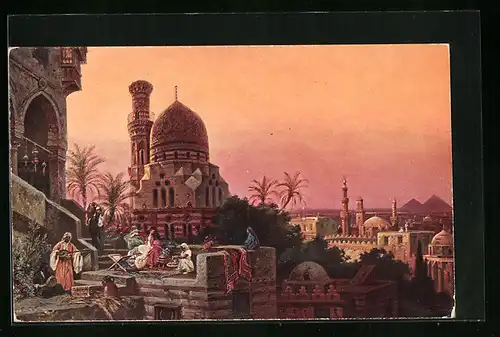 Künstler-AK Friedrich Perlberg: Abend von Kairo