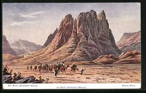 Künstler-AK Friedrich Perlberg: Der Sinai (Dschebel Musa)