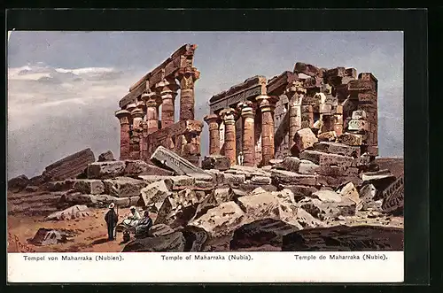 Künstler-AK Friedrich Perlberg: Tempel von Maharraka (Nubien)