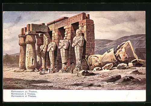 Künstler-AK Friedrich Perlberg: Ramesseum zu Theben