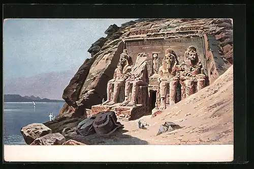 Künstler-AK Friedrich Perlberg: Tempel von Abu Simbal