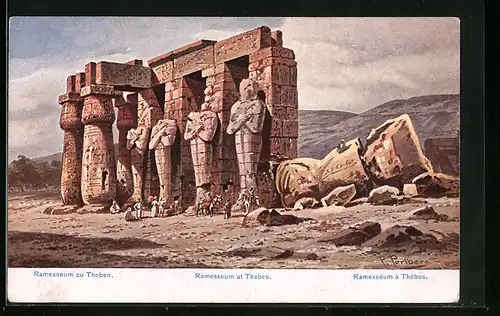 Künstler-AK Friedrich Perlberg: Ramesseum zu Theben
