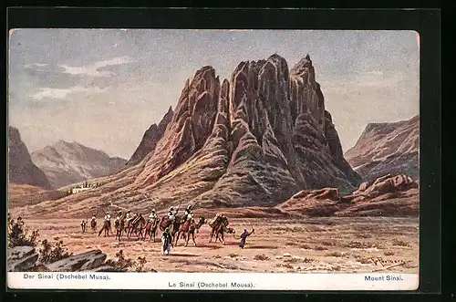 Künstler-AK Friedrich Perlberg: Der Sinai (Dschebel Musa)