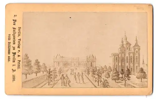 Fotografie A. Pribil, Berlin, Ansicht Berlin, Blick in den Lustgarten um 1690