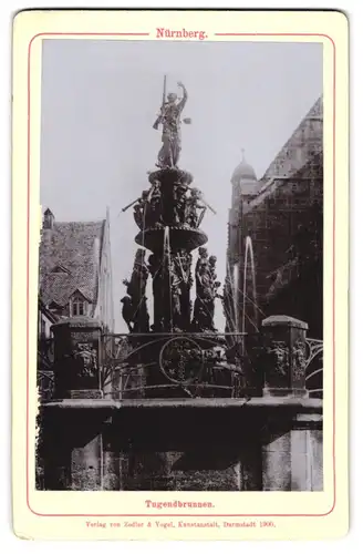 Fotografie Zedler & Vogel, Darmstadt, Ansicht Nürnberg, Blick auf den Tugendbrunnen
