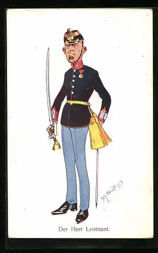 Künstler-AK Fritz Schönpflug: Der Herr Leutnant