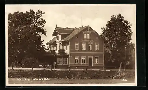 AK Moritzburg, Bahnhofs-Hotel von Otto Thierbach