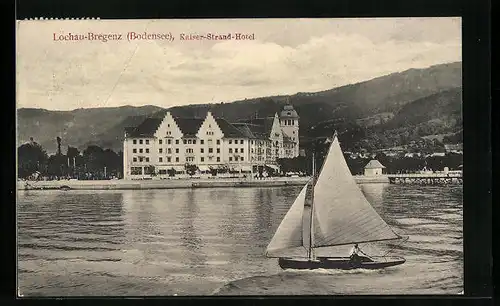 AK Lochau-Bregenz, Kaiser-Strand-Hotel und Segelboot