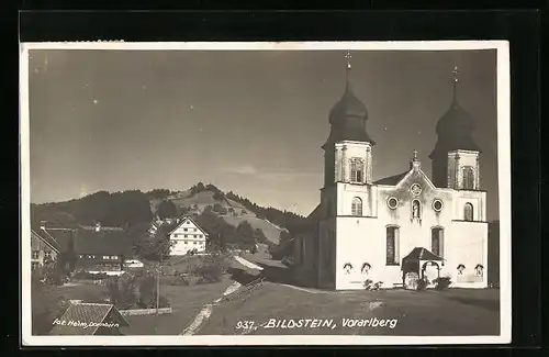 AK Bildstein, Teilansicht mit Kirche