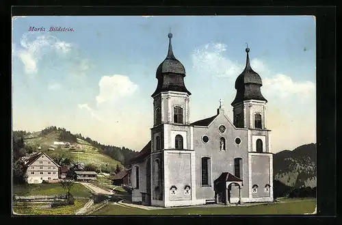 AK Bildstein, Ortsansicht mit Maria Bildstein