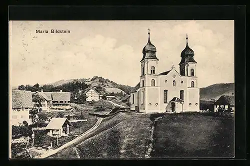 AK Bildstein, Ortsansicht mit Maria Bildstein