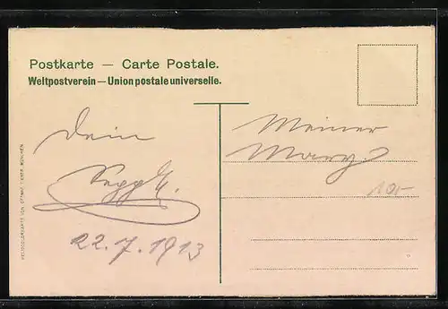 AK Bregenz, Teilansicht aus der Vogelschau