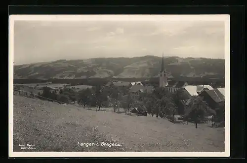AK Langen bei Bregenz, Ortspanorama mit Fernblick