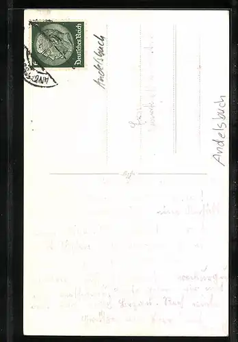 AK Andelsbuch, Ortsansicht mit Stahlbad