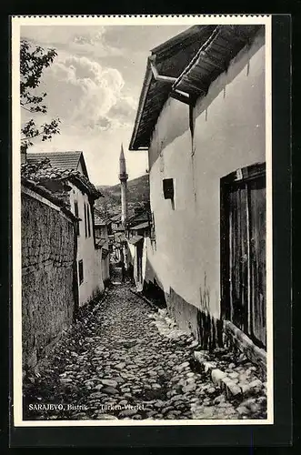 AK Sarajevo, Bistrik, Strasse im Türkenviertel