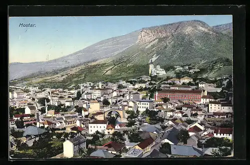 AK Mostar, Teilansicht gegen die Berge