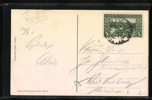 AK Mostar, Teilansicht gegen die Berge