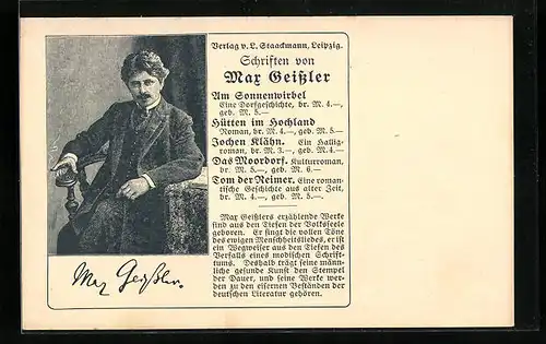 AK Schriften von Max Geissler, Bibliothek