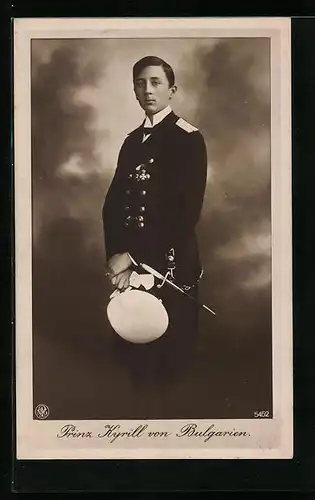 AK Porträt Prinz Kyrill von Bulgarien in Uniform