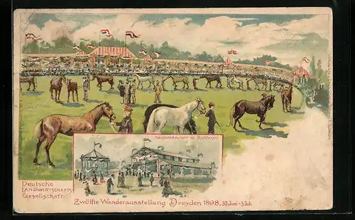 AK Dresden, Zwölfte Wanderausstellung der Deutschen Landwirtschafts-Gesellschaft 1898