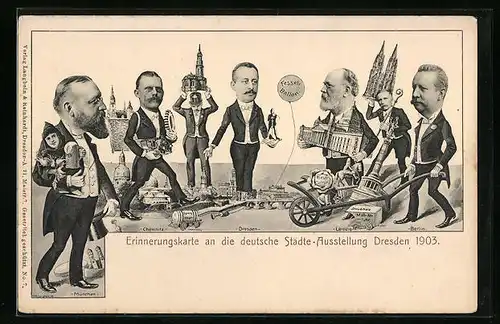 AK Dresden, Erinnerungskarte an die deutsche Städte-Ausstellung 1903