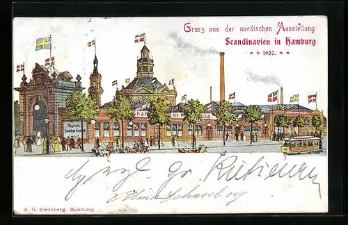 Lithographie Hamburg, Nordische Ausstellung Scandinavien 1903