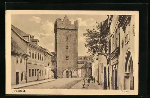 AK Saalfeld, Darrtor mit Kindern