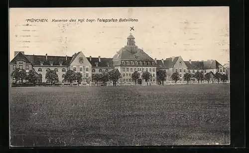 AK München, Kaserne des Kgl. bayr. Telegrafen Bataillons