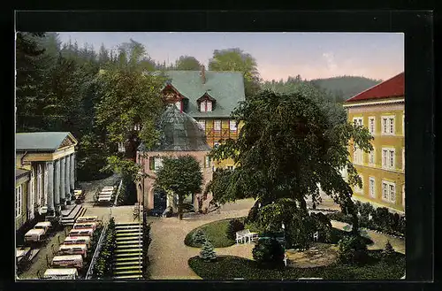 AK Wiesenbad /Erzgeb., Kuranlagen aus der Vogelschau