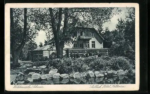 AK Sielbeck /Holst. Schw., Hotel Kellersee - Gartenansicht