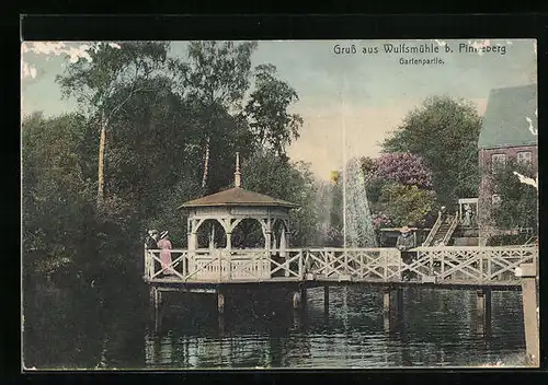 AK Pinneberg, Wulfsmühle - Gartenpartie