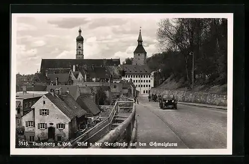 AK Landsberg a. d. Lech, Blick von der Bergstrasse auf den Schmalzturm