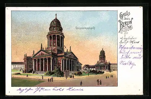 Künstler-AK Berlin, Gendarmenmarkt