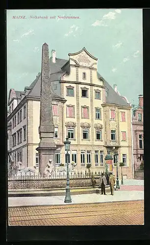 AK Mainz, Volksbank mit Neubrunnen