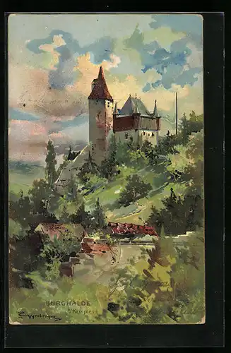 Künstler-AK Theodor Guggenberger: Kempten, Burg Halde mit Umgebung