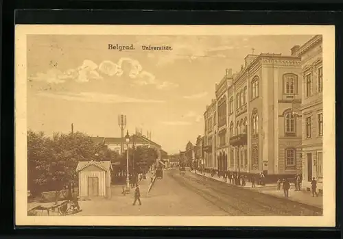 AK Belgrad, Strassenpartie mit Universität