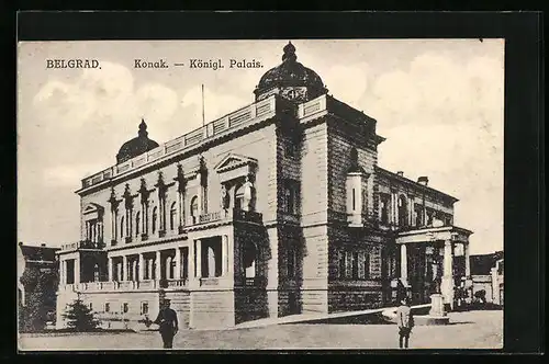 AK Belgrad, Strassenpartie am Königl. Palais
