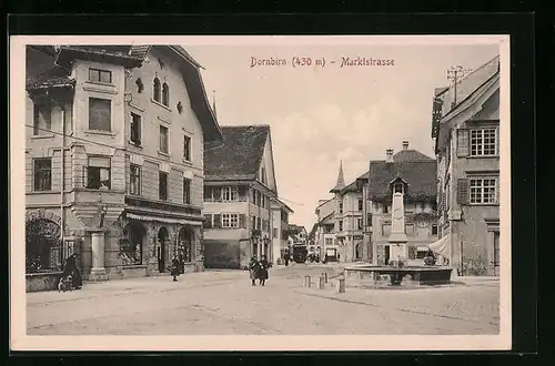 AK Dornbirn, Marktstrasse mit Passanten