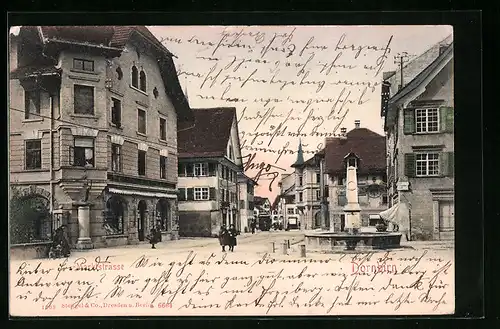 AK Dornbirn, Marktplatz mit Passanten