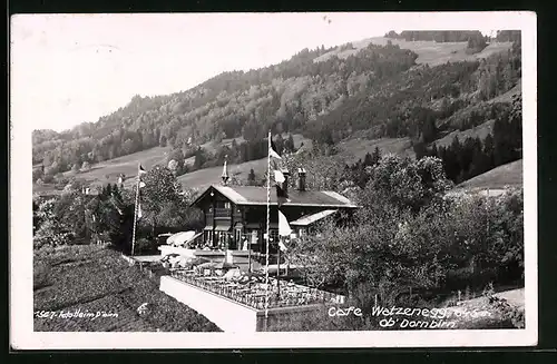 AK Dornbirn, Gasthaus Watzenegg mit Terrasse