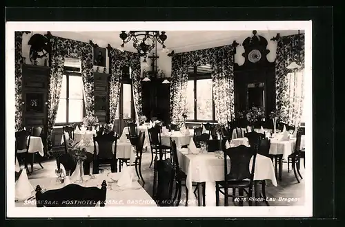 AK Gaschurn i. Montafon, Speisesaal des Posthotels Rössle